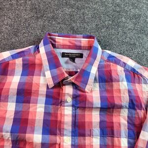 Banana Republic Soft Wash Mens Large Plaid Button Down Long Sleeve Shirt